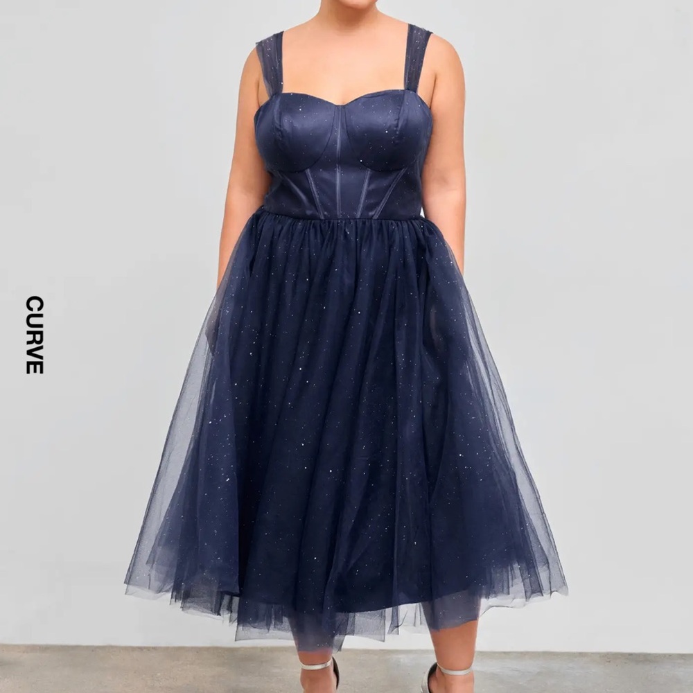 CIDER Sweetheart Tulle Midi Dress, Size 1X (16/18)